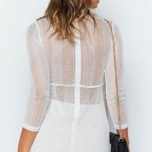 White Mesh Beginning Boutique Dress